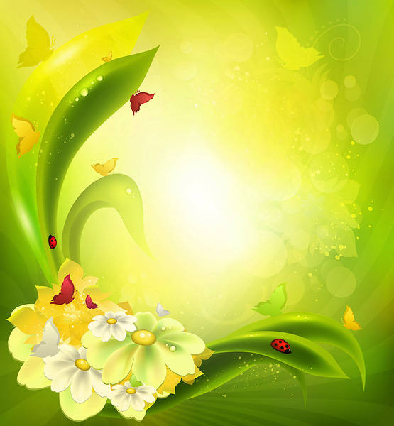 This jpeg image - Green and Yellow Floral Backgroind, is available for free download