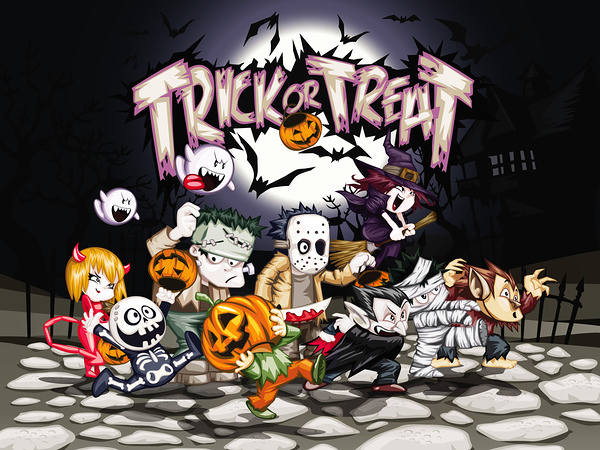 This jpeg image - Halloween Trick or Treat Background, is available for free download