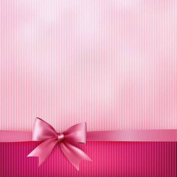 This jpeg image - Pink Striped Background with Bow, is available for free download