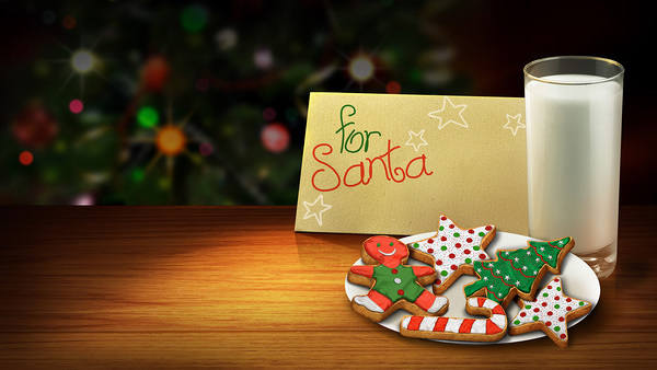 This jpeg image - Santa Milk and Cookies Christmas Background, is available for free download