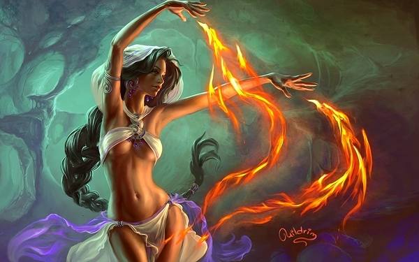 This jpeg image - Beautiful Flame Magic Dancer Wallpaper, is available for free download