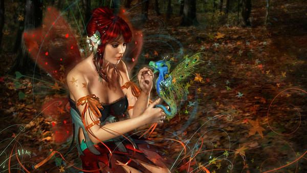 This jpeg image - Fantasy Autumn Fairy Wallpaper, is available for free download