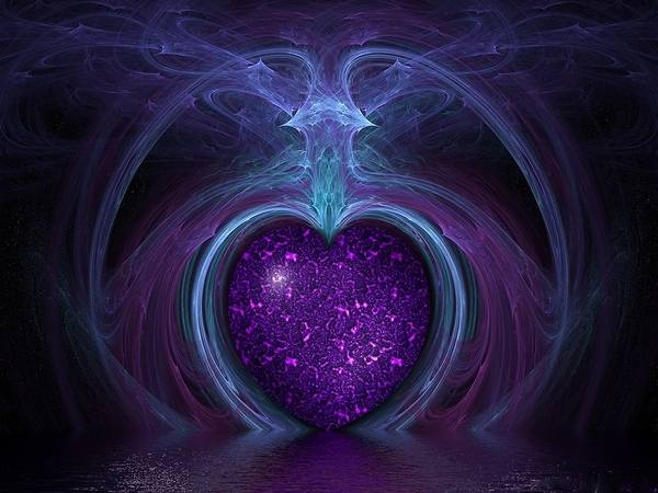 This jpeg image - Purple Magic Heart in the Water Wallpaper, is available for free download