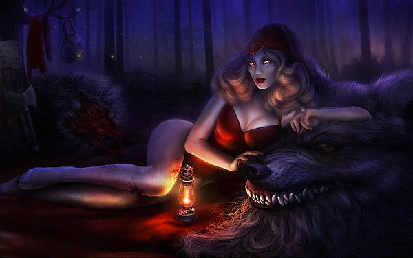 This jpeg image - Scary Red Riding Hood Wallpaper, is available for free download