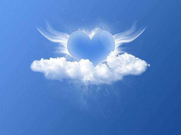 This jpeg image - blue heart in sky, is available for free download