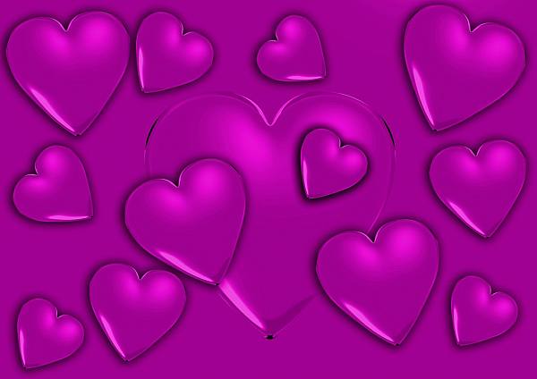 This jpeg image - purple hearts, is available for free download
