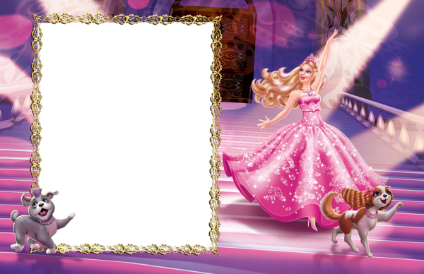 This png image - Barbie in Pink Transparent Photo Frame, is available for free download