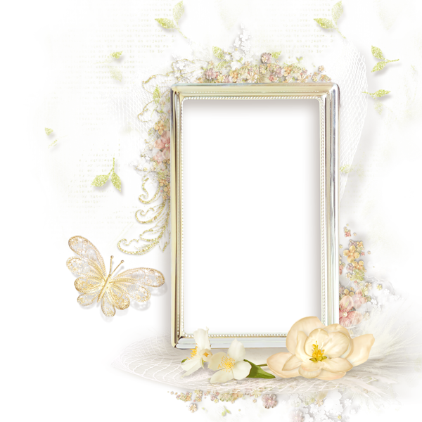 This png image - Beautiful Cream Transparent frame with Flowers, is available for free download
