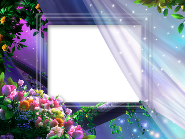 This png image - Beautiful Night Flowers Transparent Princess Photo Frame, is available for free download