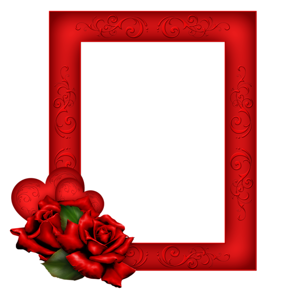 Beautiful Transparent PNG Red Frame with Roses | Gallery Yopriceville