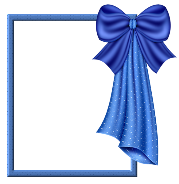 Blue Transparent Frame with Big Blue Bow | Gallery Yopriceville - High