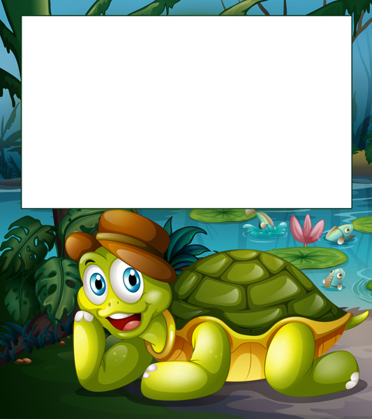 This png image - Child PNG Frame with Turtle, is available for free download