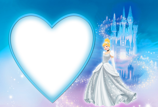 Cinderella Blue PNG Photo Frame | Gallery Yopriceville - High-Quality
