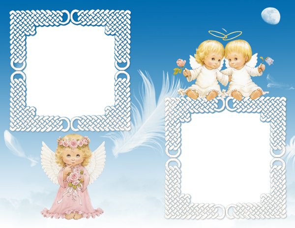 This png image - Cute Angels Transparent Photo Frame, is available for free download