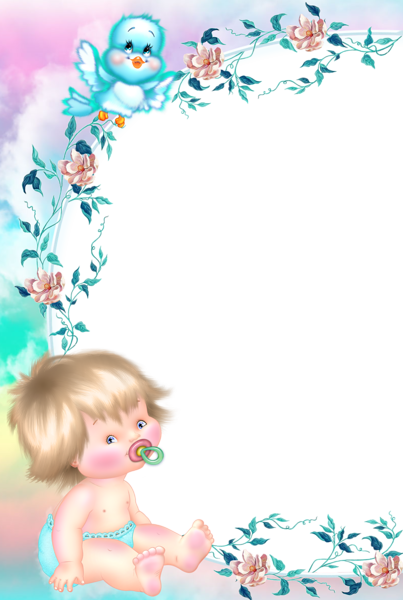 This png image - Cute Baby Photo Frame, is available for free download