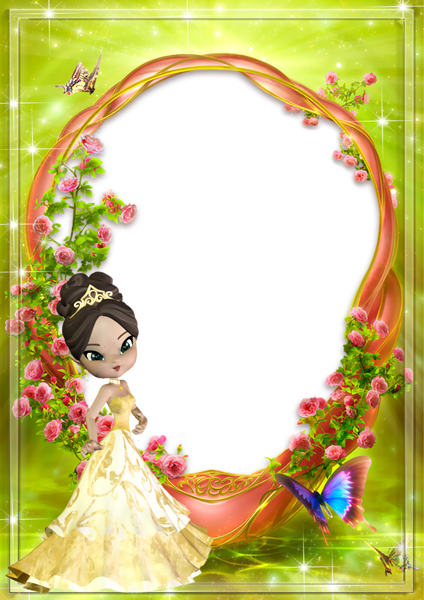 This png image - Cute Kids Transparent Princess Photo Frame, is available for free download