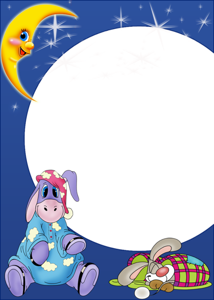 This png image - Cute Night Kids PNG Photo Frame, is available for free download
