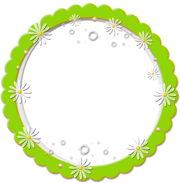 This png image - Cute PNG Round Daisy Frame, is available for free download