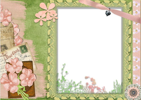 This png image - Cute Pink and Green Transparent Frame, is available for free download
