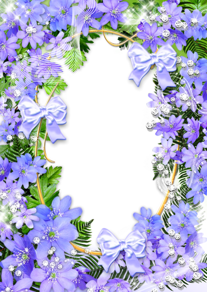 This png image - Cute Purple Flowers PNG Photo Frame, is available for free download