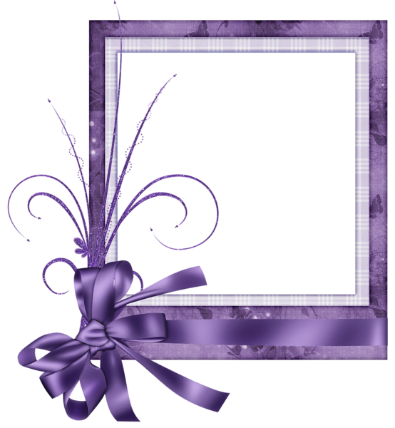 This png image - Cute Purple Transparent Frame with Bow, is available for free download