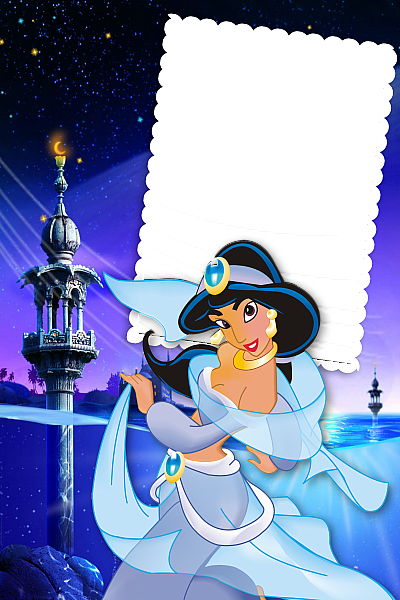 This png image - Girls Transparent Frame with Princess Jasmin, is available for free download