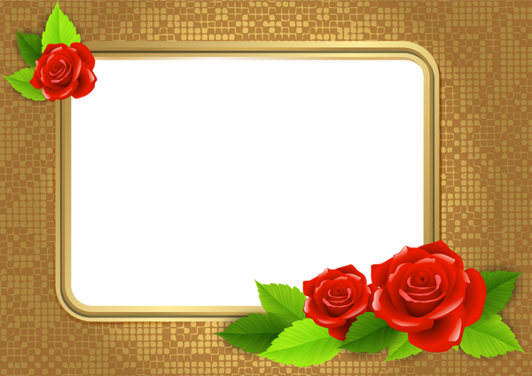 This png image - Gold Transparent PNG Frame with Roses, is available for free download