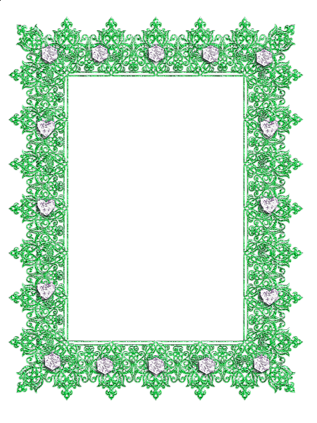 This png image - Green Transparent Frame with Diamonds, is available for free download