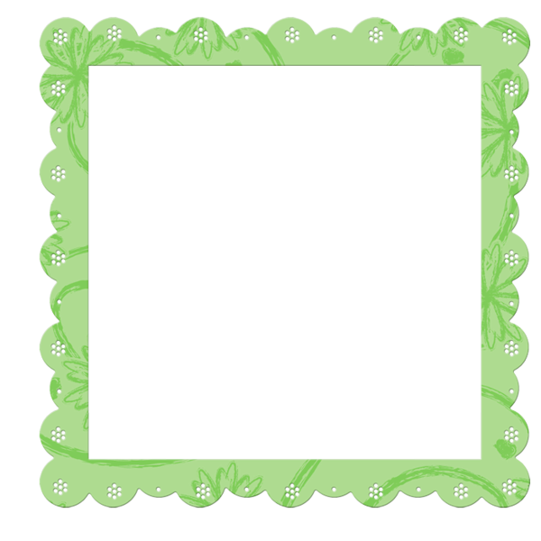 This png image - Green Transparent Frame with Flowers Elements, is available for free download