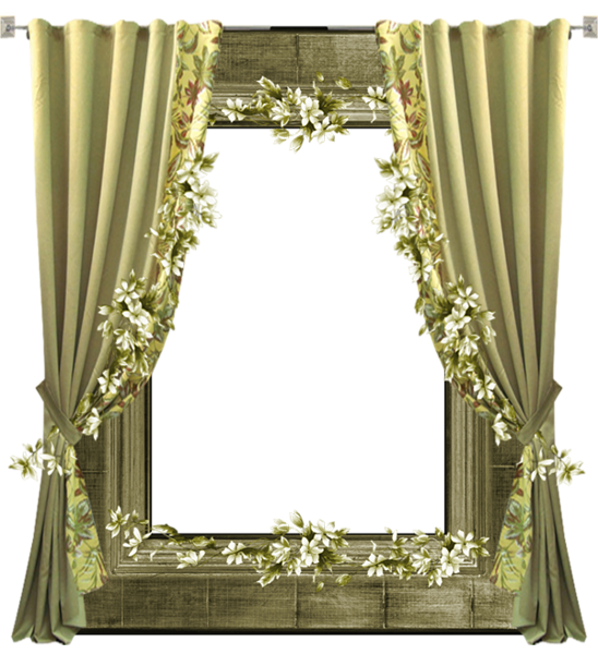 This png image - Green Transparent PNG Frame with Curtain, is available for free download