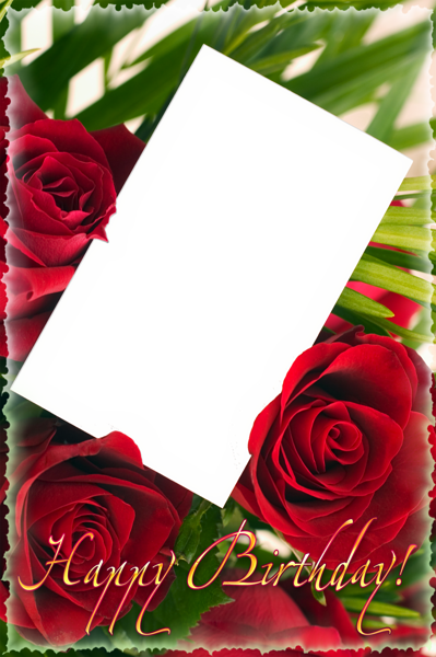 This png image - Happy Birthday PNG Frame with Roses, is available for free download