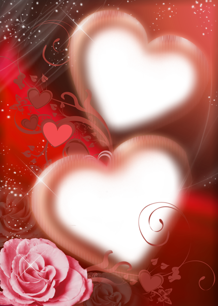 This png image - Hearts and Roses PNG Photo Frame, is available for free download