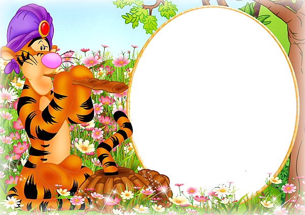 This png image - Kids Transparent Frame with Tigger, is available for free download