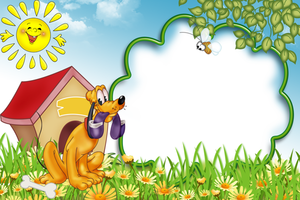 This png image - Kids Transparent Photo Frame with Dog, is available for free download