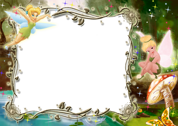 This png image - Kids Transparent Photo Frame with Tinkerbell, is available for free download