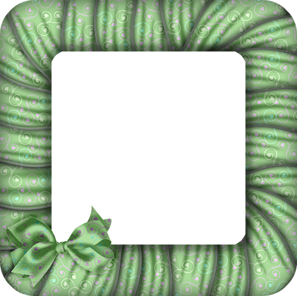 This png image - Large Transparent Green Photo Frame PNG with Bow, is available for free download