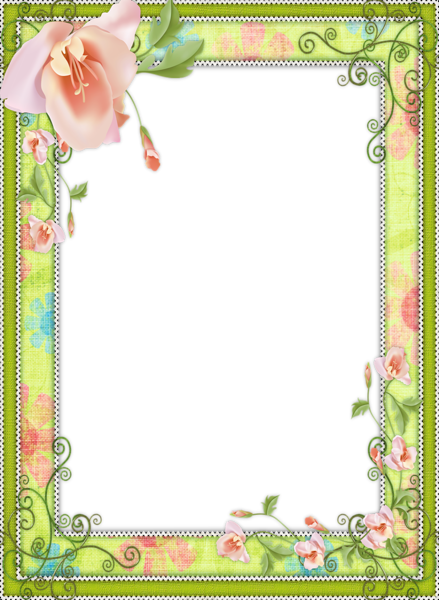 This png image - Light Green Transparent Flower Frame, is available for free download