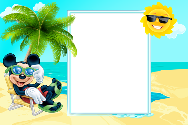 This png image - Mickey Mouse Summer PNG Transparent Kids Frame, is available for free download