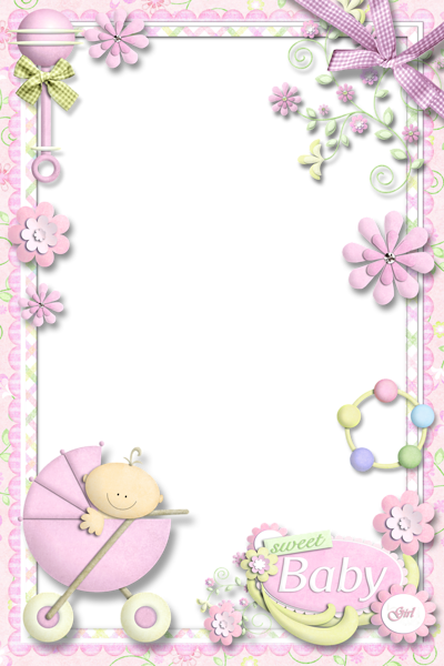 This png image - Photo Frame for Baby Girl, is available for free download