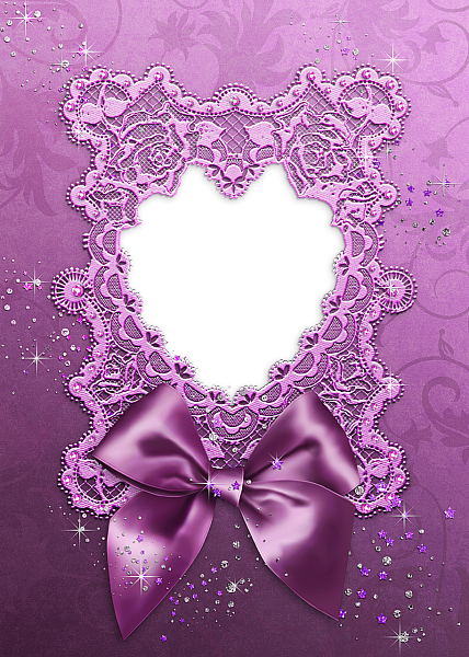 This png image - Pink Bow and Heart Transparent Frame, is available for free download
