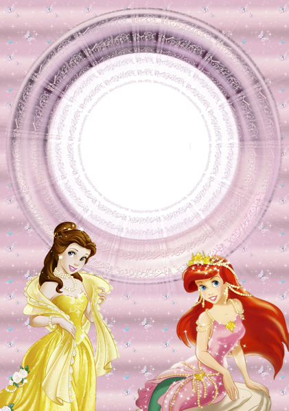 This png image - Pink Cute PNG Frame with Princess, is available for free download