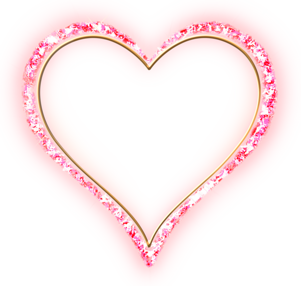 This png image - Pink Diamond Transparent Frame Gold Heart, is available for free download