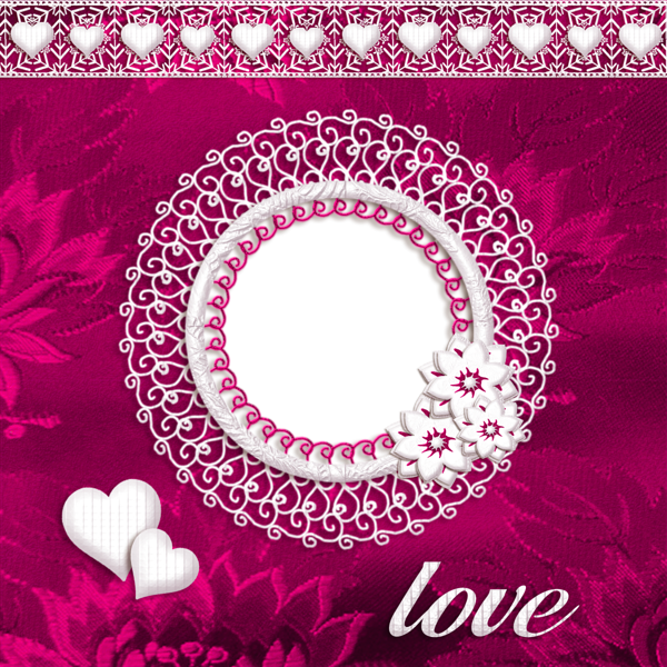 This png image - Pink Love PNG Photo Frame, is available for free download