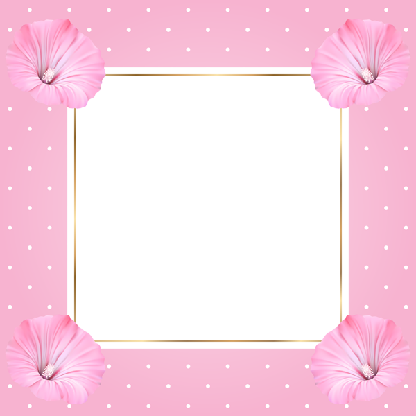 Pink PNG Transparent Frame with Flowers | Gallery Yopriceville - High