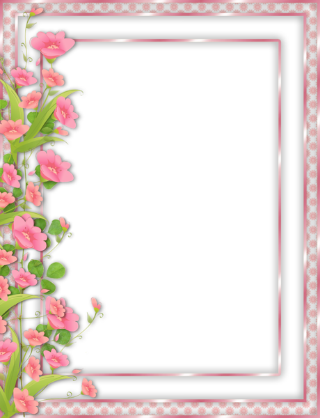 This png image - Pink Transparent PNG Frame with Flowers, is available for free download
