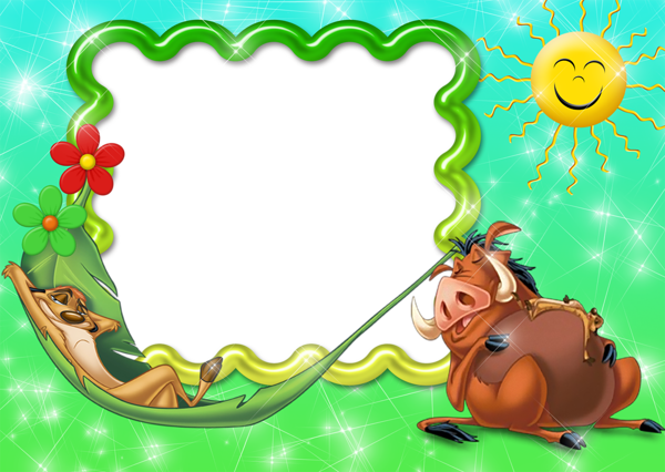 This png image - Pumba and Timon Transparen Kids PNG Photo Frame, is available for free download