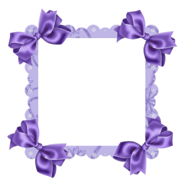 This png image - Purple Transparent Frame with Bow, is available for free download