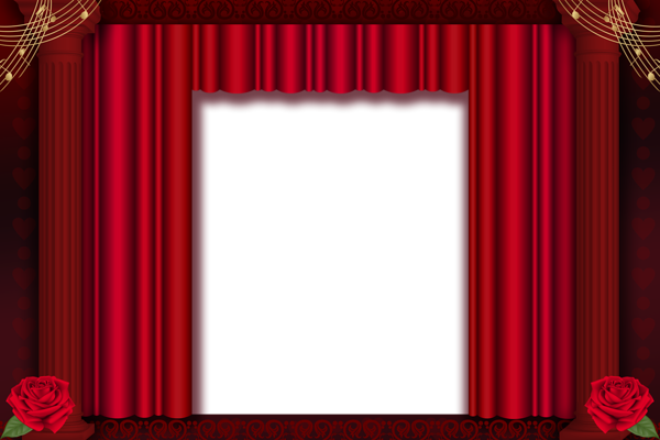 Red Curtains Transparent PNG Frame | Gallery Yopriceville - High