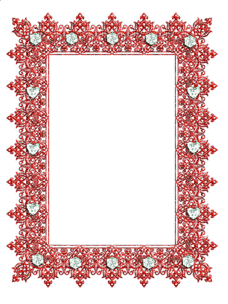This png image - Red Transparent Frame with Diamonds, is available for free download