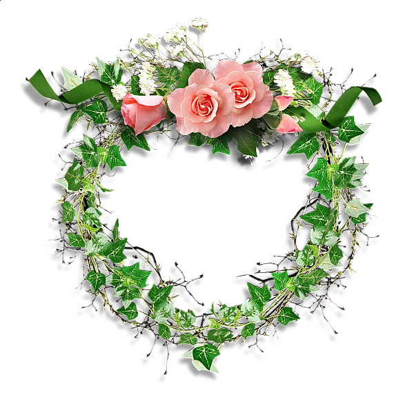 This png image - Transparent Frame Leaves and Roses, is available for free download